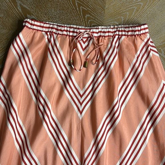 ELIZABETH & JAMES Stripe Blush Silk Skirt XS - Picture 5 of 9